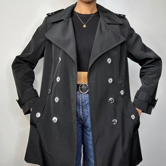 Calvin Klein black & silver trench - Picture 2 of 6